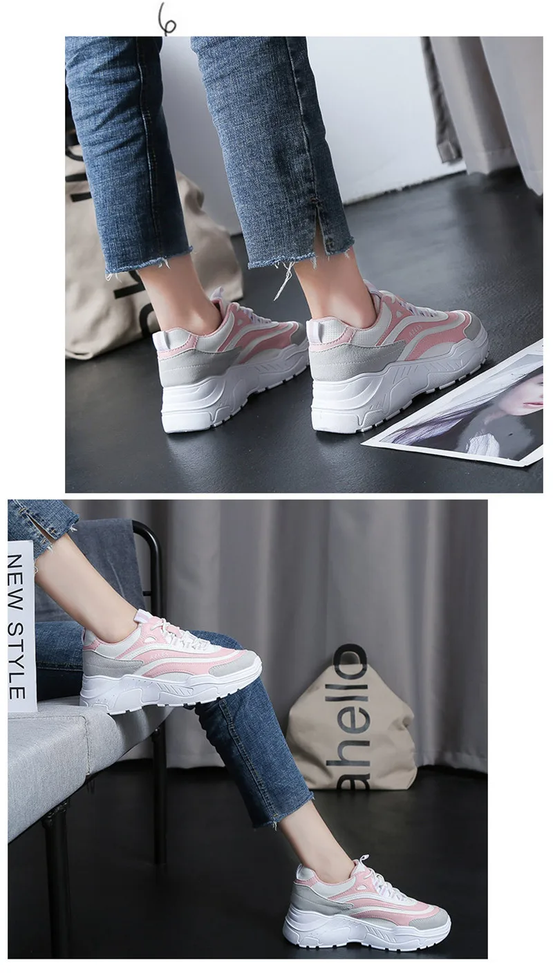 Women Casual Shoes Comfortable Flats Female Sneakers Lace Up Women Platform Creeoers Sport Shoes Breathable Lady Shoes Big Size  (3)