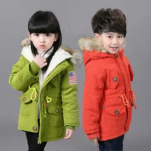 Children’s cotton coat 2018 new children’s thick winter clothing boys and girls long section autumn and winter cotton jacket