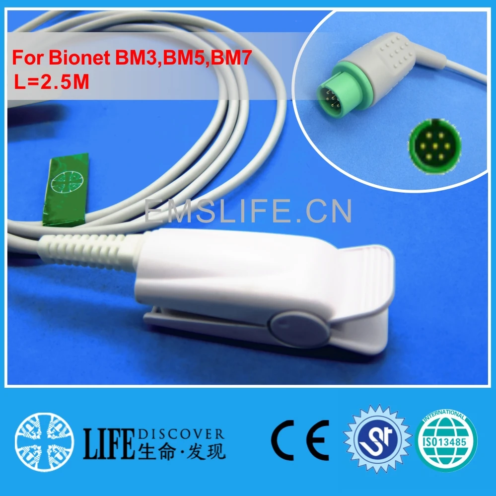 

Long Calbe Adult NK Finger Clip SPO2 Sensor For Bionet BM3,BM5,BM7
