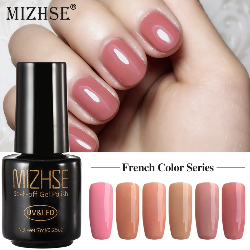 MIZHSE 1 шт. гель УФ Lakiery Hybrydowe светодиодный Enamels Semi Esmalte Полупостоянный Французский маникюр Belle Fille гель для ногтей