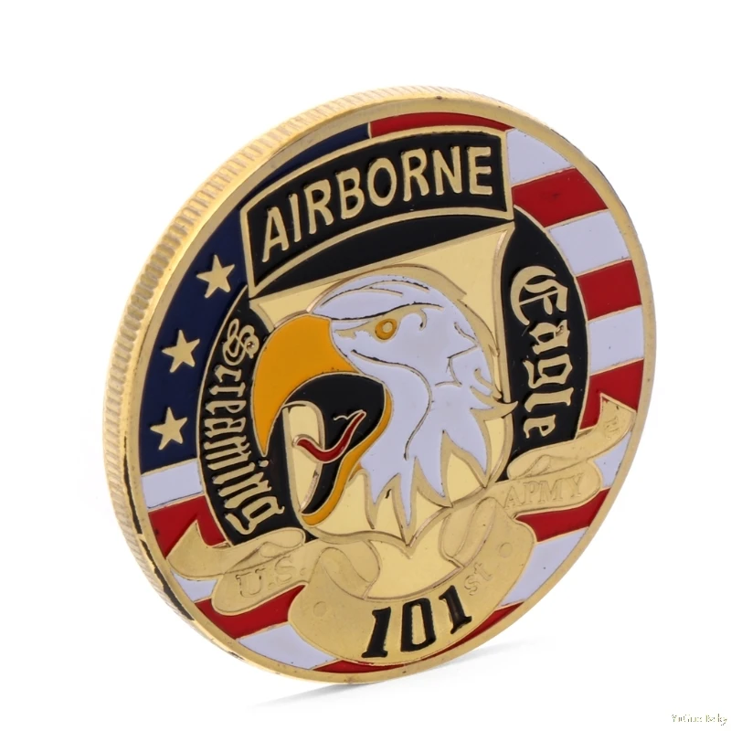 Позолоченный США 101st Airborne Division памятная монета коллекция неточный монета Aug23_18
