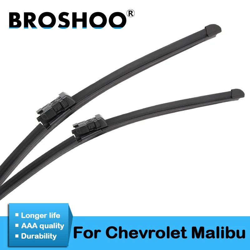 

BROSHOO Car Windshield Wiper Blade Rubber For Chevrolet Malibu Fit Hook/Push Button Arms 2009 2010 2011 2012 2013 2014 2015 2016