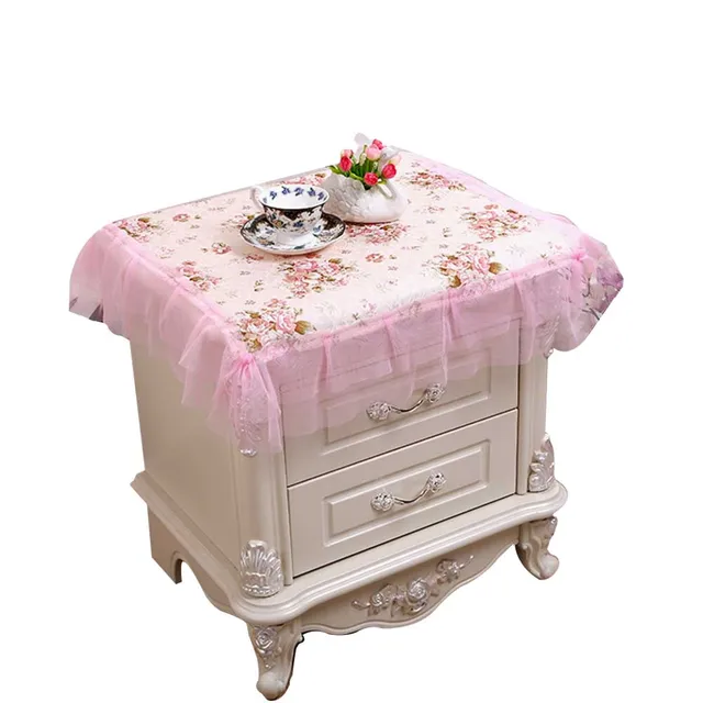 75*80cm Bedside Dustproof Cover Pastoral Floral Printed Mesh