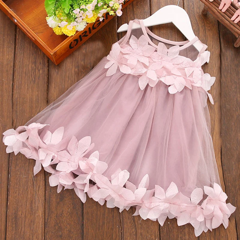 

Baby Girls Lace Flower Princess Brithday Wedding Summer Party Dress Children Clothing Cute Kids Dresses Vestidos 1-4T Infant