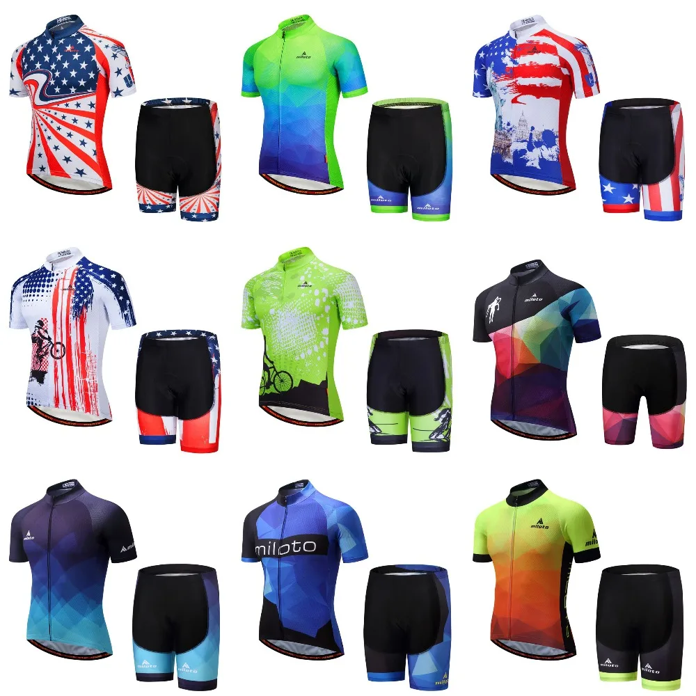 

MILOTO 2018 Pro Cycling Jersey Set Mountain Bike Clothing MTB Bicycle Clothes Wear Maillot Ropa Ciclismo Men Cycling Shorts Set