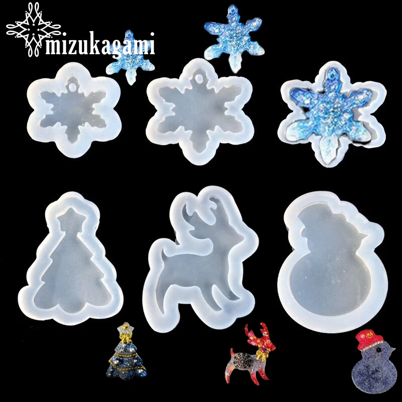 UV Resin Liquid Silicone Mold Christmas Tree Pendant Resin Molds Charms For DIY Handwork Christmas Gift Jewelry Accessories