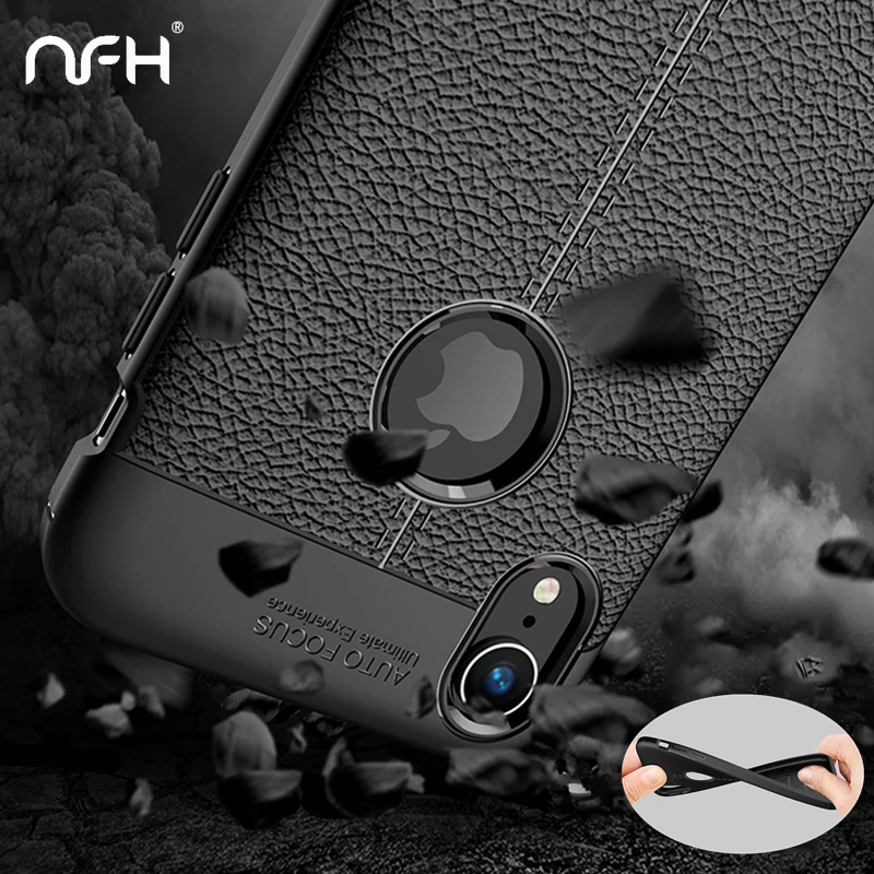 

Luxury Shockproof Protection Soft Case For iPhone XS MAX Litchi Leather Skin Silicon Cover For iPhone X XS Ultra-thin Case On XR