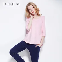 Софтфокс Женское ночное белье Весна Осень Теплый хлопок розовый Пижамный костюм ночное белье 2 шт. Пижама домашняя одежда комплект для дам