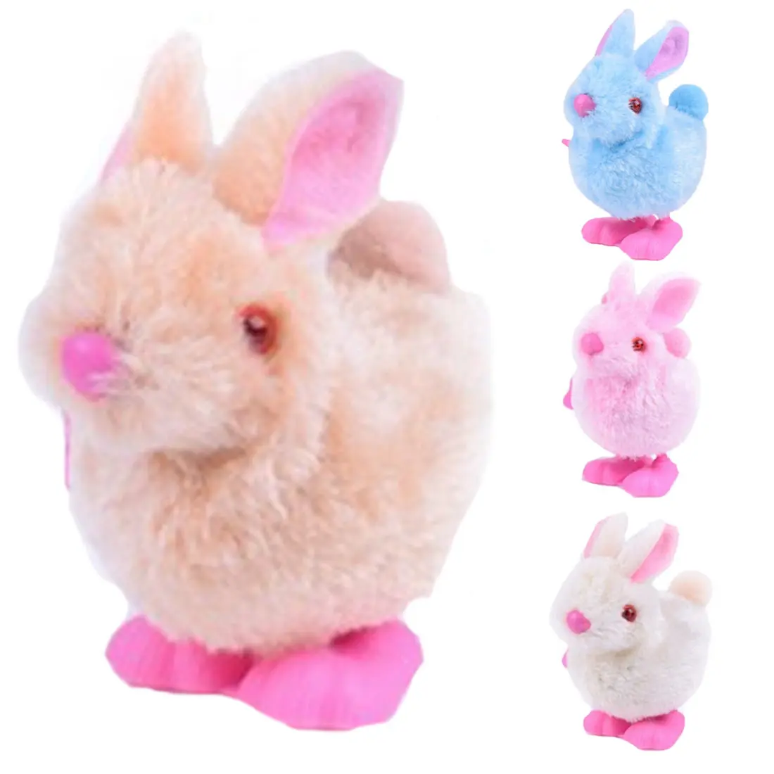 

Clockwork Rabbit Toy Jumping Walking Toys Cute Wind-up Animal Toys Kids Clockwork Toys Plush Rabbit Education Toys