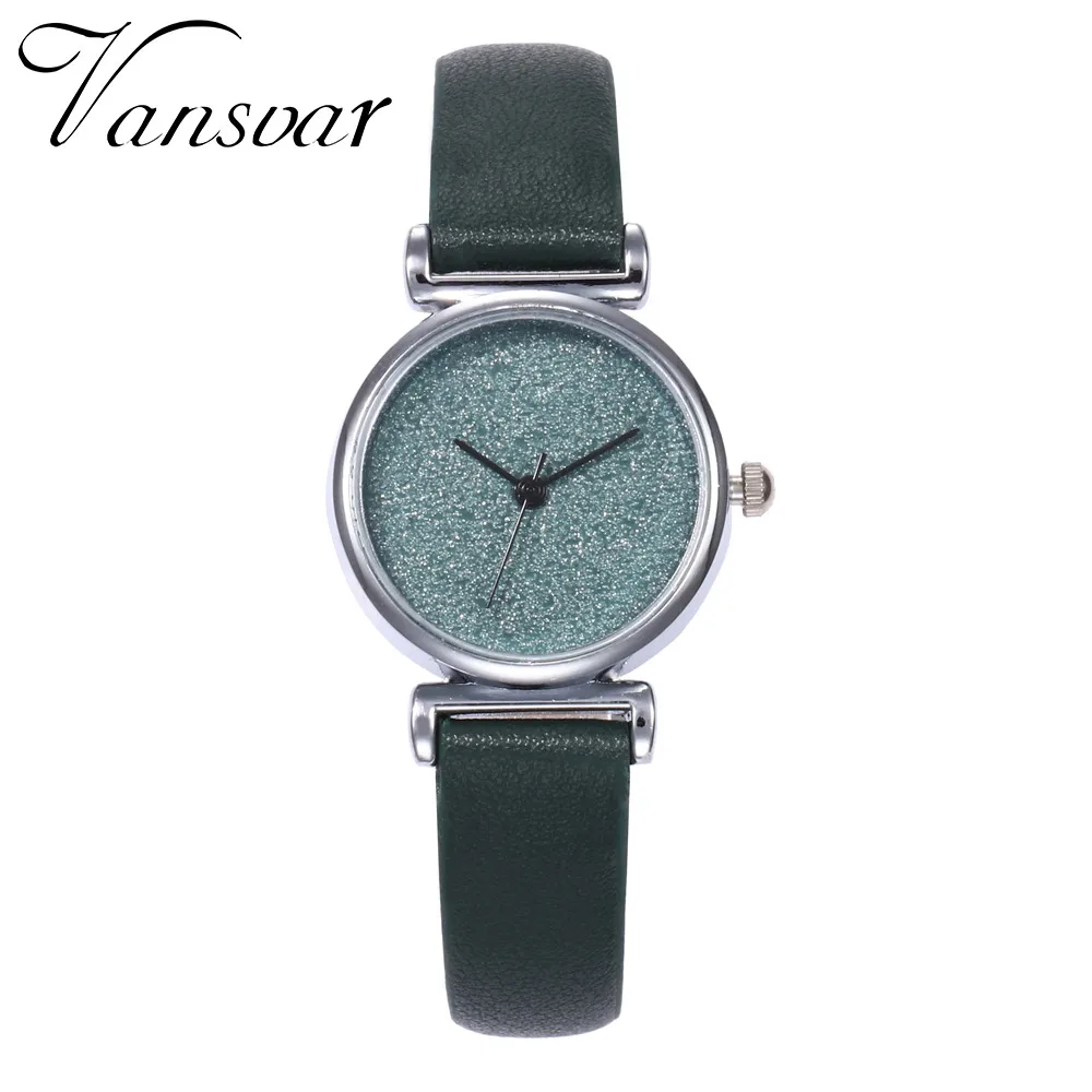 

Fashion Women's Leather Watches Vansvar Luxury Starry Sky Stainless Steel Quartz Wrist Watch Dropshipping relogio Feminino #D