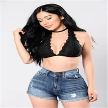 Весна Европа и США новые Горячие Модные Высокая талия большие размеры потертые отверстие тонкие сексуальные женские джинсовые шорты