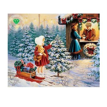 

Diamond mosaic full kit square rhinestone big diamond embroidery Diamond mosaic diamond embroidery winter embroidery landscape