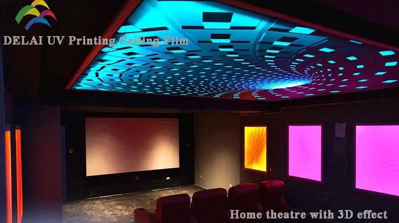

HD-008 Colorful Diamond 3D Printing Stretch Ceiling Film with backlit for home decoration ceiling film