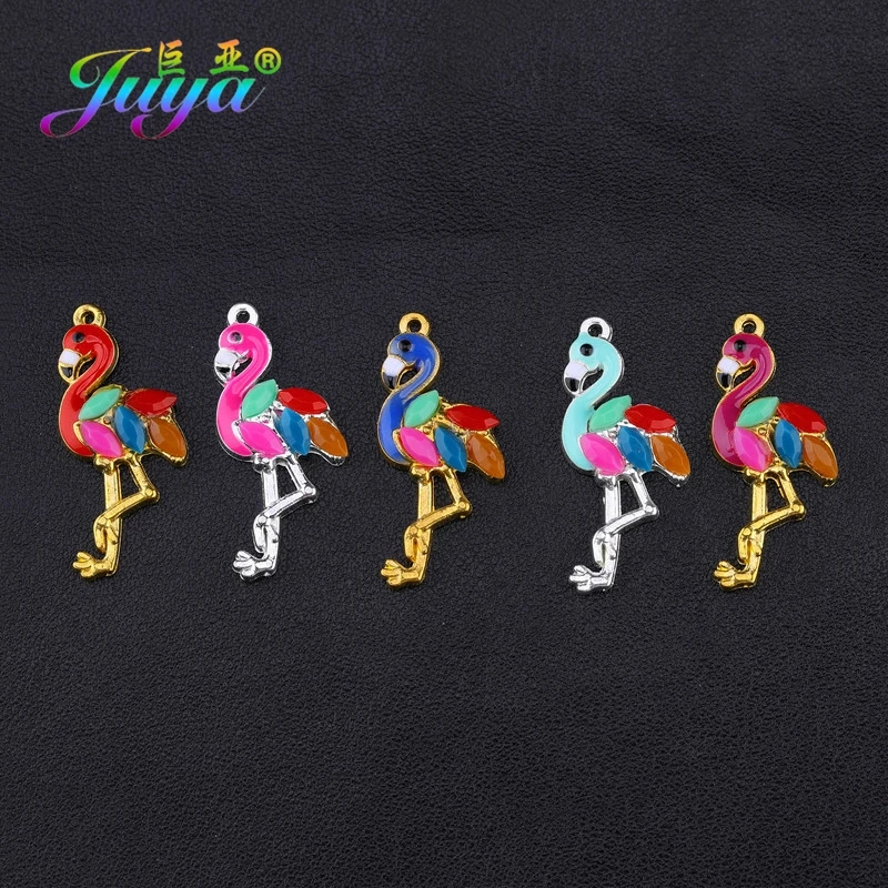 

Handmade Enamel Charms DIY Gold/Silver Colorful Resin Animal Flamingo Bird Flower Charms For Bracelets Necklace Earrings Making