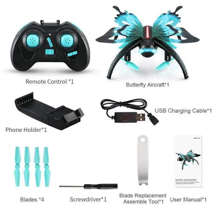 Brinquedo para Crianças Brinquedo Remoto Borboleta Avião Simulação Quadcopter Educação M09 6 Animais e robôs por radiocontrole