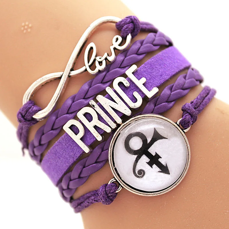 Новое поступление браслет Infinity Love Prince музыкальный с подвесками фиолетовый дождь