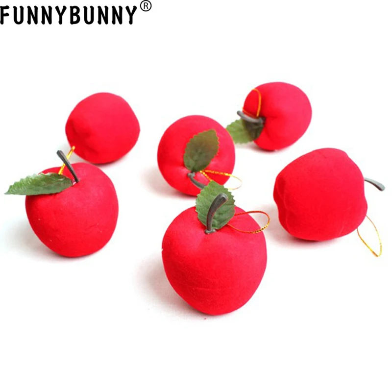 

FUNNYBUNNY 12pcs Christmas Tree Decorations Hanging Red Apples Foam Xmas Ornaments Party Gift