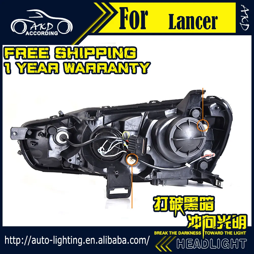 AKD автостайлинг фары для Mitsubishi Lancer 2008 2018 светодиодные DRL D2H Hid сигнал поворота Bi Xenon