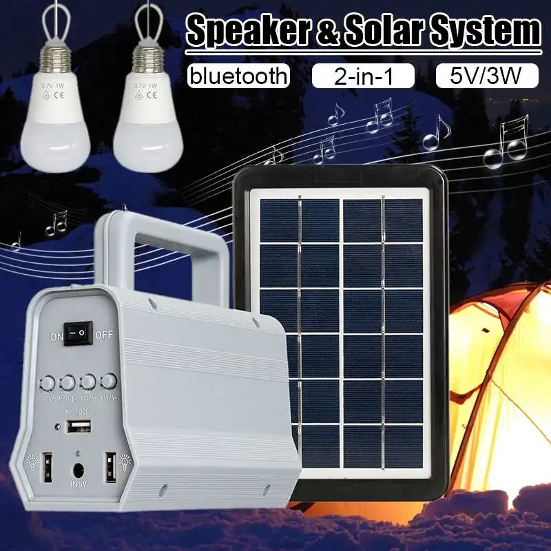 

Mising Solar Speaker System Camping Flashlight Lighting Household Bulbs Solar Flashlight Light USB Charger