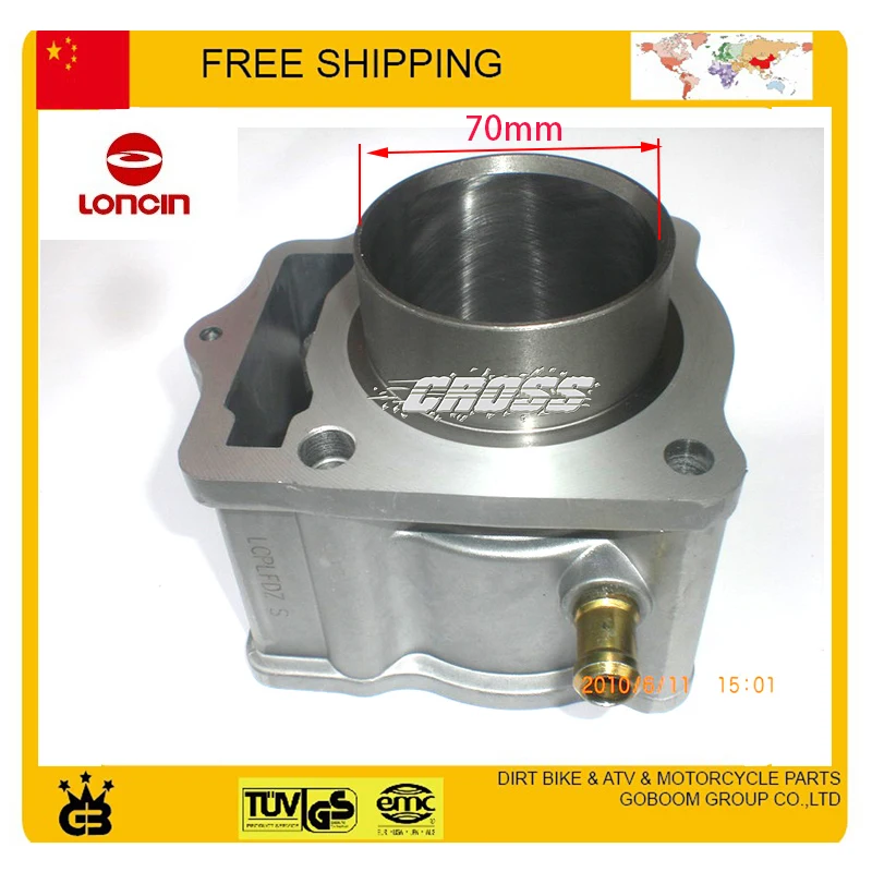 LONCIN 250CC motor refrigerado por agua CB250 cilindro assy cilindro bloque montaje 70mm cilindro pistón anillo pin conjunto completo