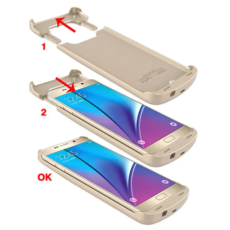 Портативное зарядное устройство Power Bank чехол для Samsung Galaxy S6 Edge Plus Примечание 5