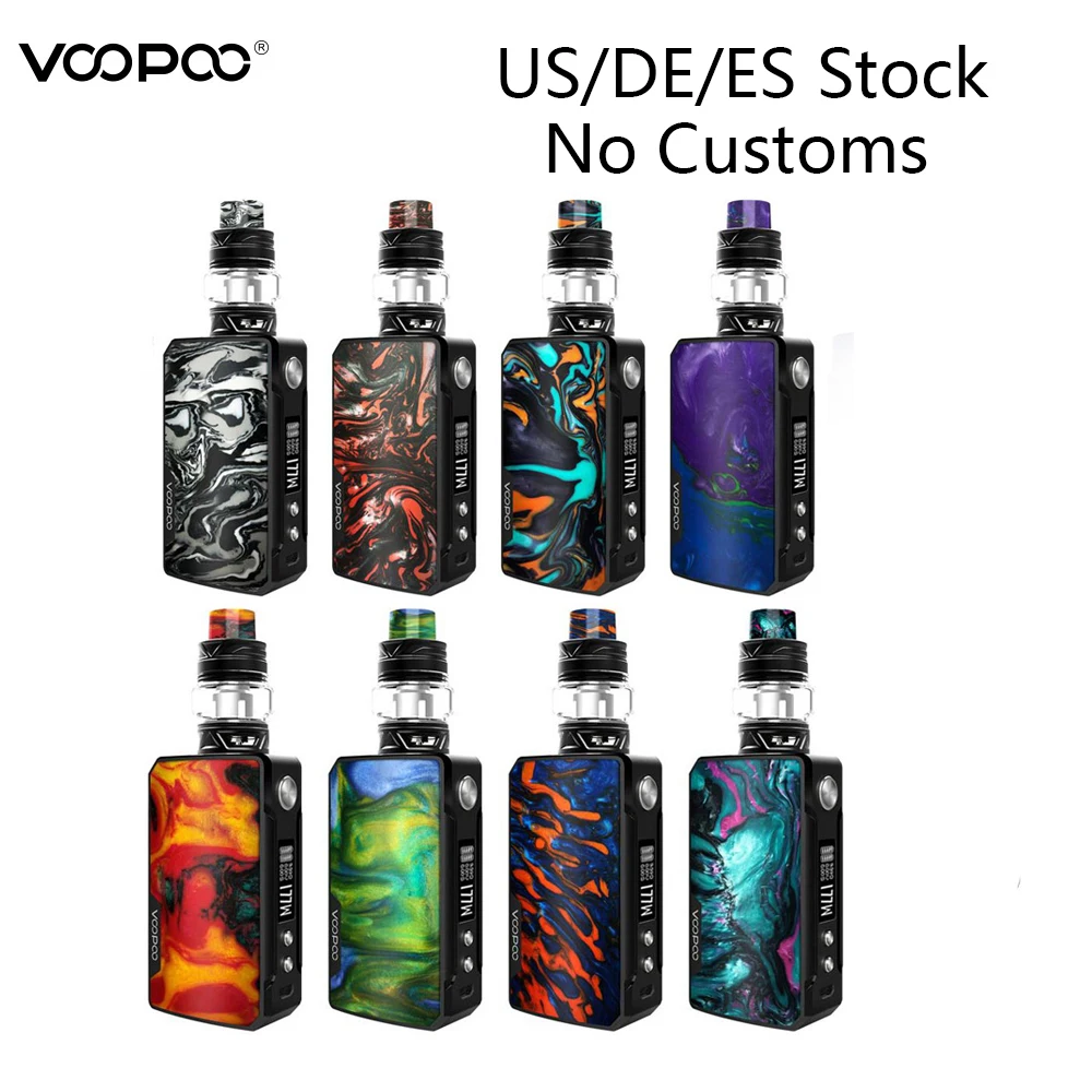 

Original VOOPOO Drag 2 Starter Kit E Cigarettes With 2ml/5ml Uforce T2 Tank 177W Box Mod Vape VS VOOPOO DRAG 157W Vaporizer