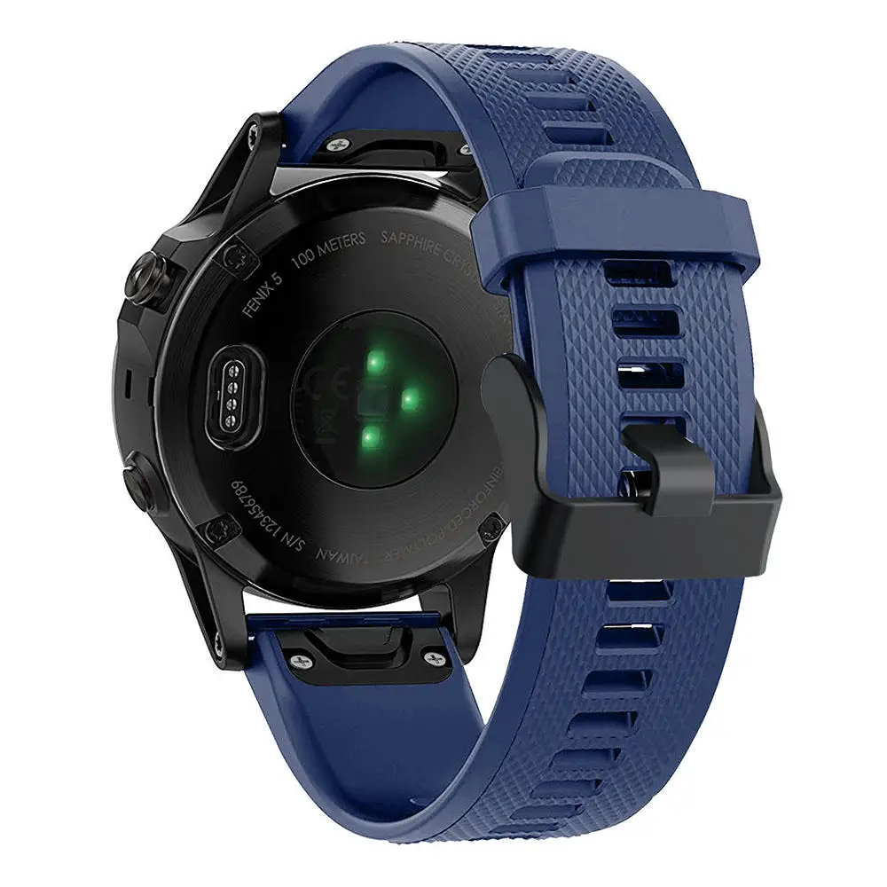 22 мм ремешок для часов Garmin Fenix 5/5 Plus/Quatix 5 Forerunner 935 Instinct Watch Quick Release силиконовый ремешок Easy fit ремешок - Цвет ремешка: Midnight blue