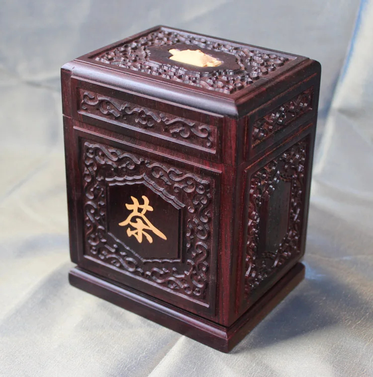 Free Shipping African Blackwood ebony tea storage box solid gift