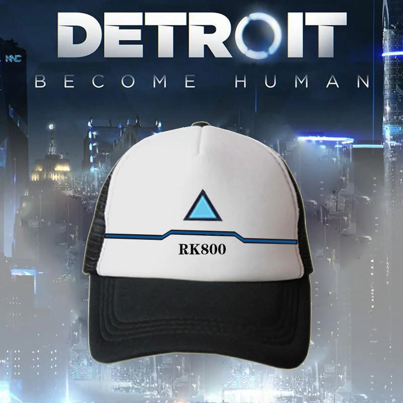 Игра Детройт: стать человеком Коннор воплощение Регулируемая Крышка шляпа унисекс косплей на Хэллоуин - Цвет: Белый