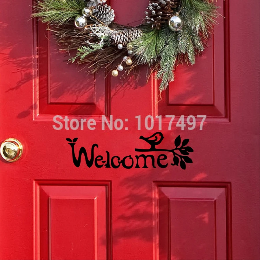 Welcome Sign Wall Sticker Front Door Decorative Vinyl Art Decals
