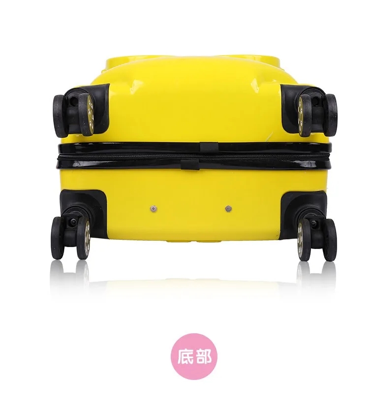 Маленький желтый человек 3D Чемодан милый аниме Детская сумка на колесиках дети мультфильм прокатки чемодан коробка путешествия чемодан
