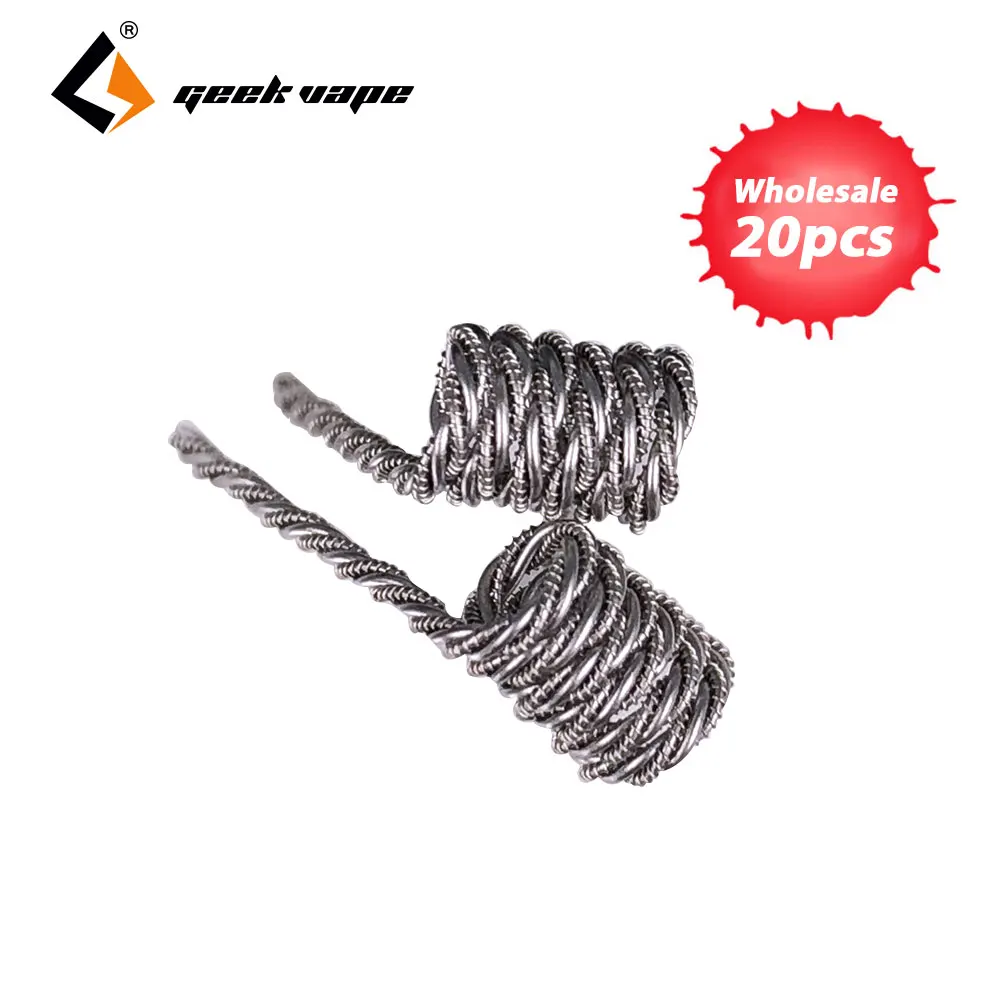 

20pcs GeekVape 6 In 1 Coil Pack with 2pcsAlien & 4pcs Alpha Braid & 4pcs Fused Clapton & 2pcs Clapton Helix Coil for DIY Tank