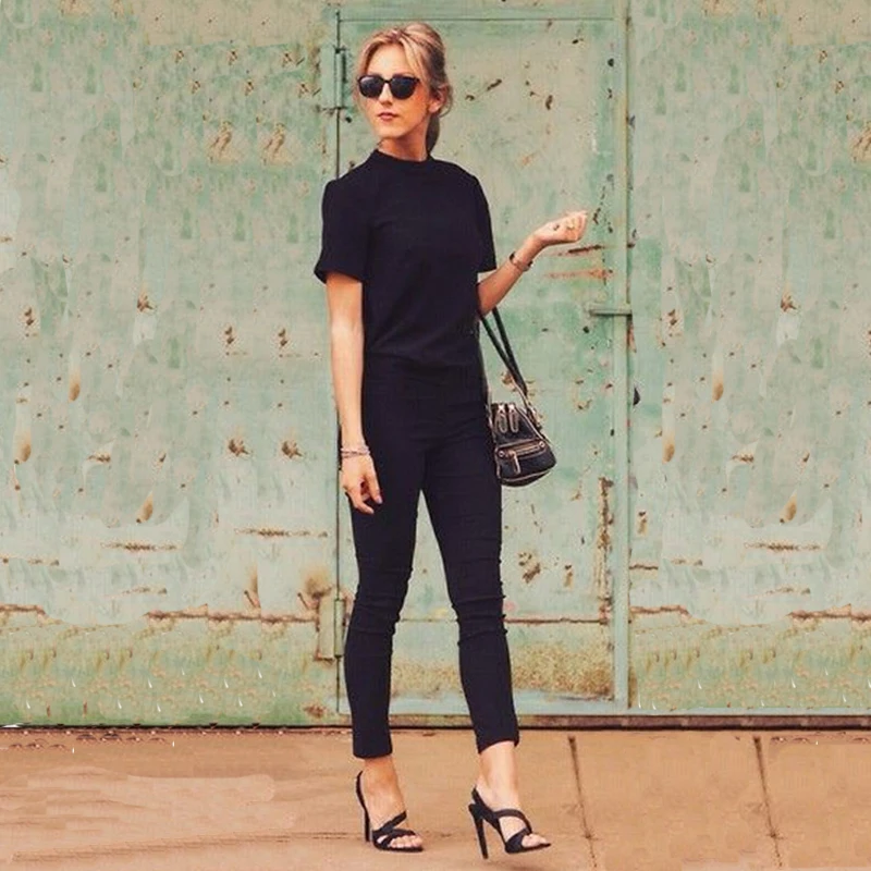 

2018 Summer Women T Shirt Korean style Fashion black Open Back Sexy Perspective tops short Sleeve Shirt Women Clothes Plus Size