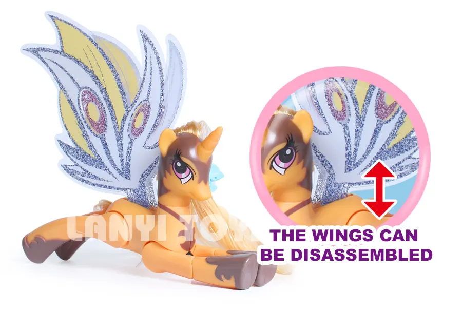 Lanyitoys Волшебные радужные пони игрушки My little ponies фигурка аниме для детей подарки на день рождения 10 дюймов единорог с музыкой