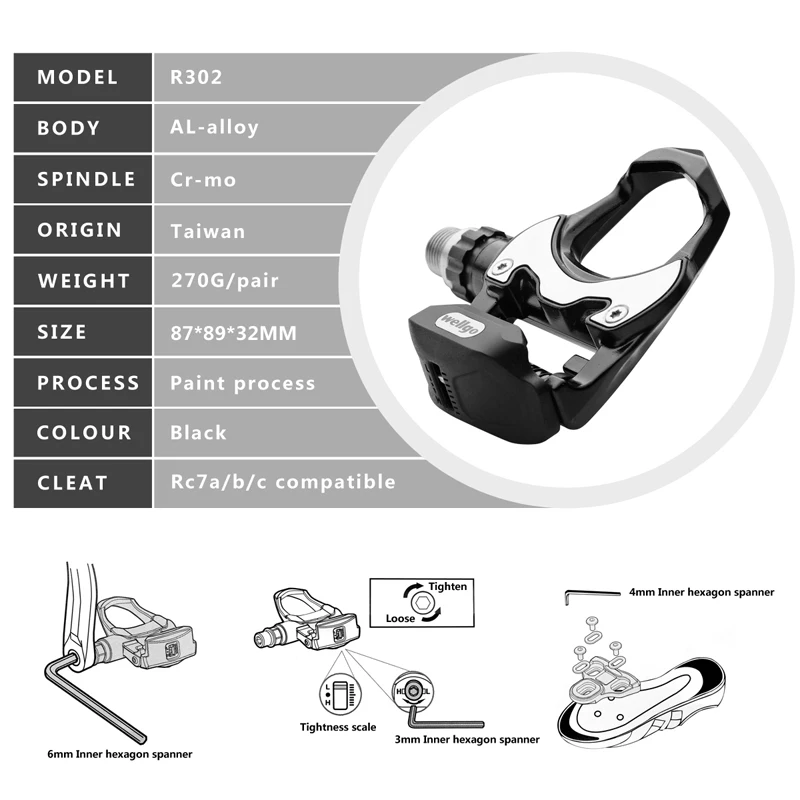 Wellgo R302 ультралегкий, дорожный велосипед MTB велосипедные педали все-сплава Cr Mo Сталь подшипник самоблокирующийся Clipless педаль велосипеда бутсы