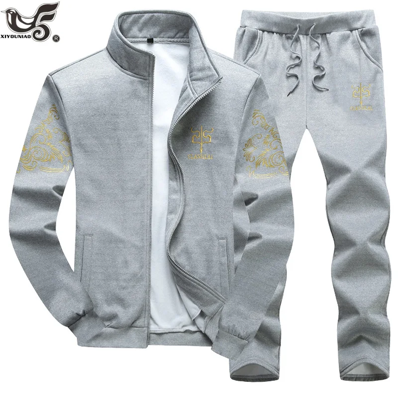 XIYOUNIAO plus size M~7XL 8XL 9XL new Men's Sportwear Suit Sweatshirt Tracksuit Hoodie Men Casual Outwear 2PC Jacket+Pants Sets