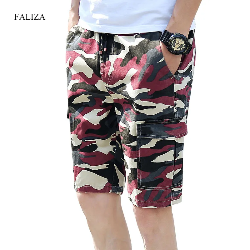 

FALIZA 2019 New Men Camouflage Shorts Summer Hot Sale Cotton Casual Men Short Pant Brand Clothing Military Men Cargo Shorts PD03