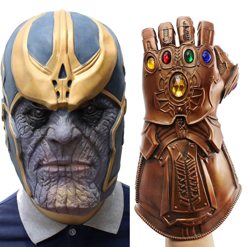 

2019 Avengers 4 Thanos Mask Cosplay Halloween Infinite gloves Iron Man Wonder Woman Souvenir collection action figure kids toys