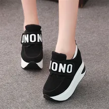 2016 New spring Wedges High Heels thick soled Ladies Casual Single Shoes autumn Women MAGIC TAPE platform shoes chaussure femme
