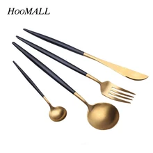 

Hoomall 4Pcs/Set Cutlery Stainless Steel Dinnerware Set Dinner Tableware Western Fork Set Kitchen Accessories Dropshipping