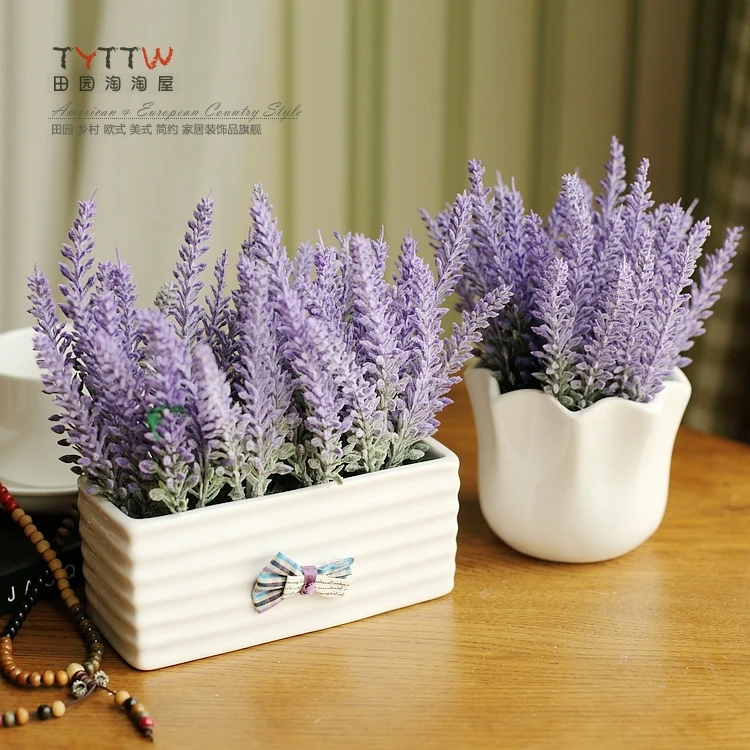

2015 NEW Pastoral style Provence lavender flower simulation set decoration, Home Furnishing flower pot flower simulation set
