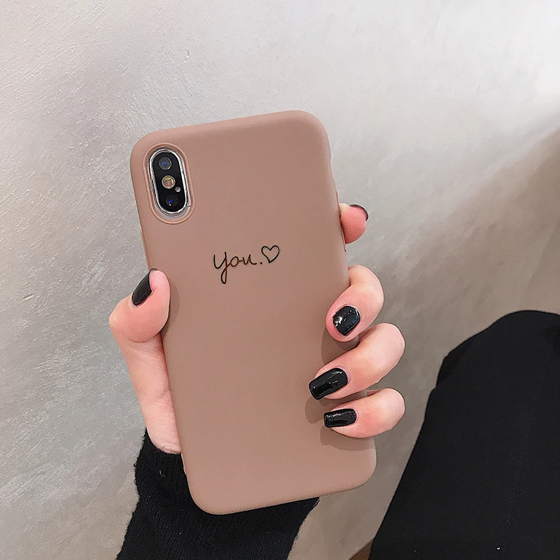 GlamPhone чехол простой золотой You Me коричневый серый чехол для телефона для iPhone X XS Max XR Мягкий ТПУ чехол для iPhone 7 8 6 6s Plus чехол