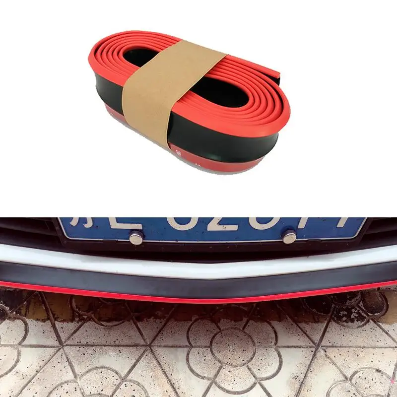 2,5 м автомобильный протектор передний бампер для губ сплиттер автомобильный стикер комплект кузова спойлер на бампер резиновый двойной цвет Автомобильный Стайлинг