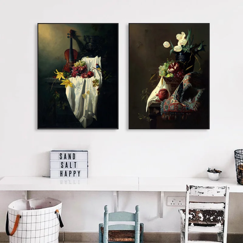 

Still Life Flower Oil Painting Canvas Prinitngs Classic Wall Art Painting Picture HD Print Home Decor Unframed