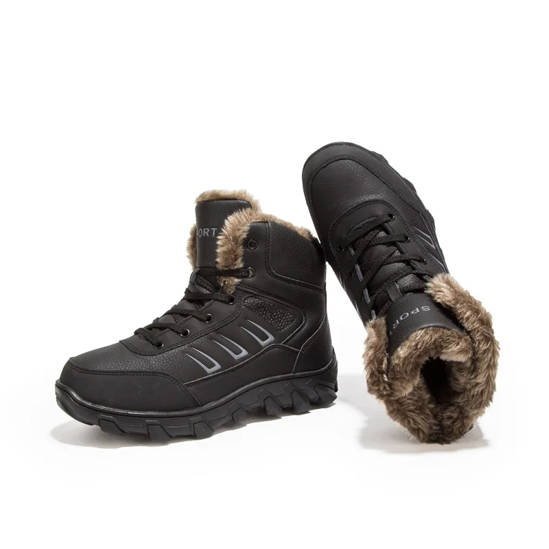 

Men Boots Winter With Fur & Canvas Inside Warm Snow Boots Men Outdoor Boot Men Work Shoes Man Footwear Male Rubber Ankle Boots