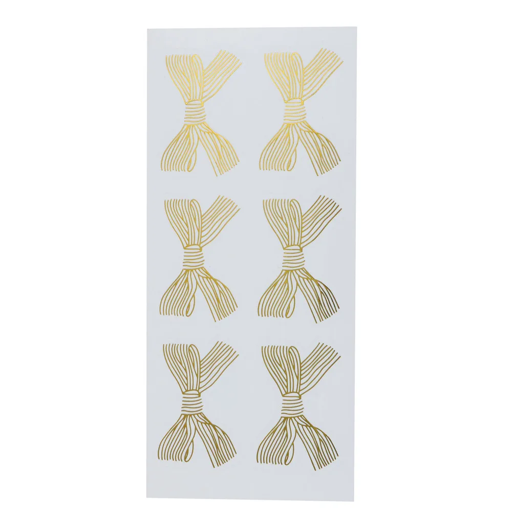 

New 60pcs/lot Golden Bowknot DIY Decorative Sticker Adhesive Baking Package Cake Decorations Stickers Decoration Sealing Tag