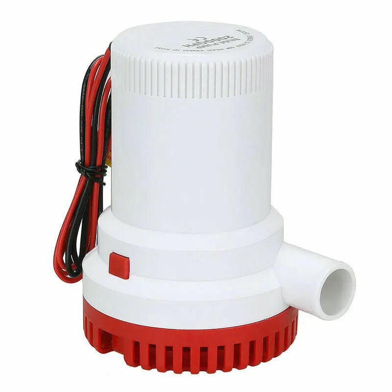 24V Submersible Bilge Pump 2000GPH Electric Water Pump For Aquario Submersible Seaplane Motor Homes Houseboat Boats