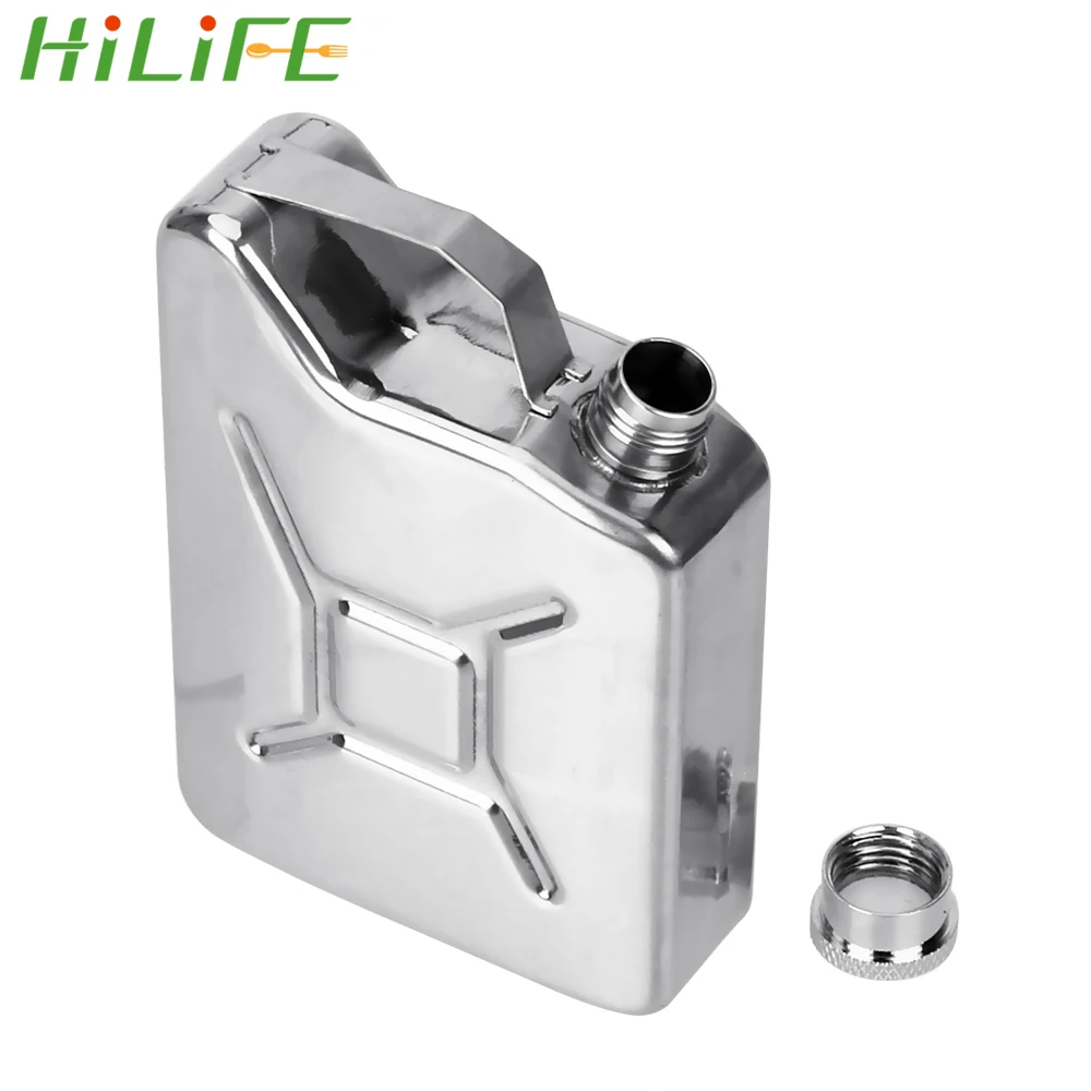 

HILIFE Drinkware Hip Flasks Whisky Vodka Bottle Kit Alcohol Wine Container Gasoline Bucket Style 5oz Stainless Steel
