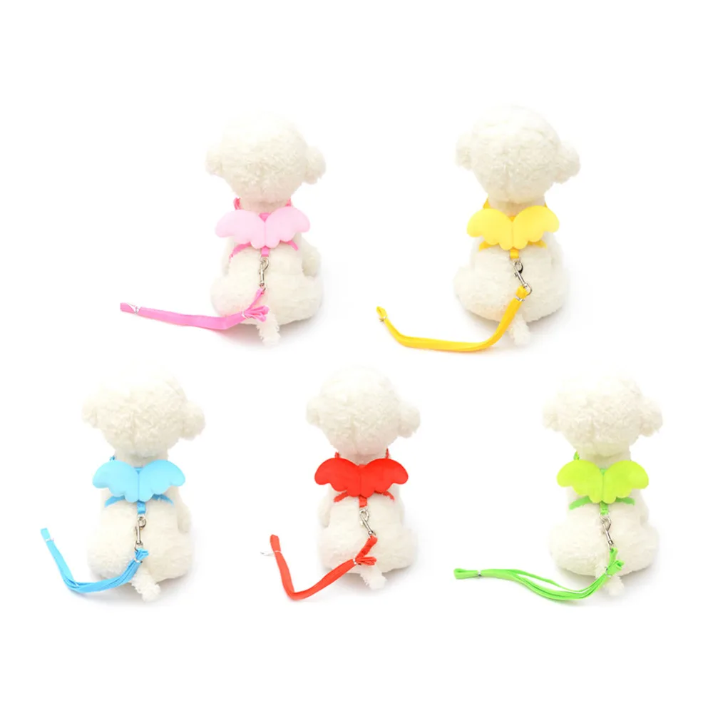 

Puppy Pet Dog Harness Leash Set Leads For Small Dogs Cats Angel Wing breast-band Dog collars leashes Pet Accessories