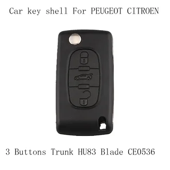 

20pcs*Remote Car Key Case For PEUGEOT 207 308 307cc For CITROEN C2 C3 C4 C5 C6 XSARA PICASSO Key Shell HU83 Blade CE0536